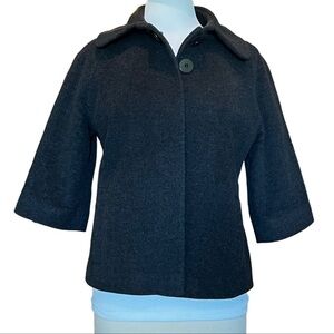 Tahari Women’s Coat Jacket Size 8 Wool Cashmere Blend Dark Charcoal Grey Gray M